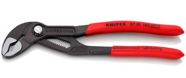 Клещи Cobra сантехнические переставные 180 мм, Knipex